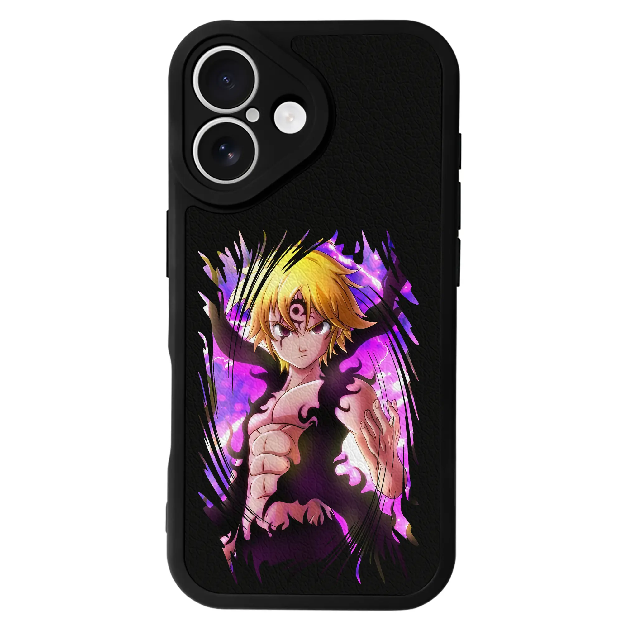 七つの大罪 グッズ メリオダス - IPhone 16シリーズ対応 ・ シリコンスマホケース ・ レザー調 ・ 高精度フィット ・ 耐衝撃 ・ ワイヤレス充電対応 ・ 精密カット